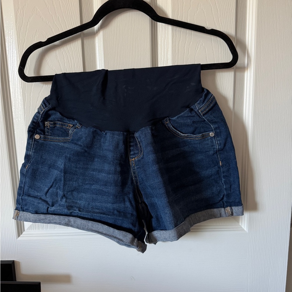 Indigo Blue High Waist Shorts Blue